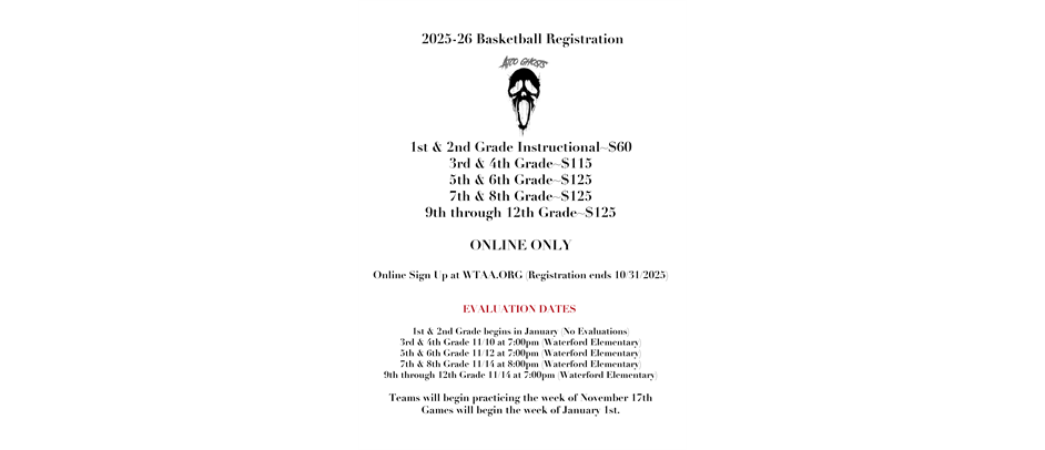 Basketball Registration is open